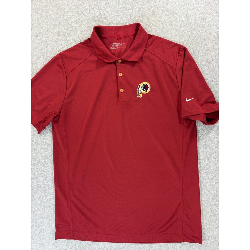 Washington Redskins Nike Stitched Logo Stadium Polo Shirt (Men's Large) Red